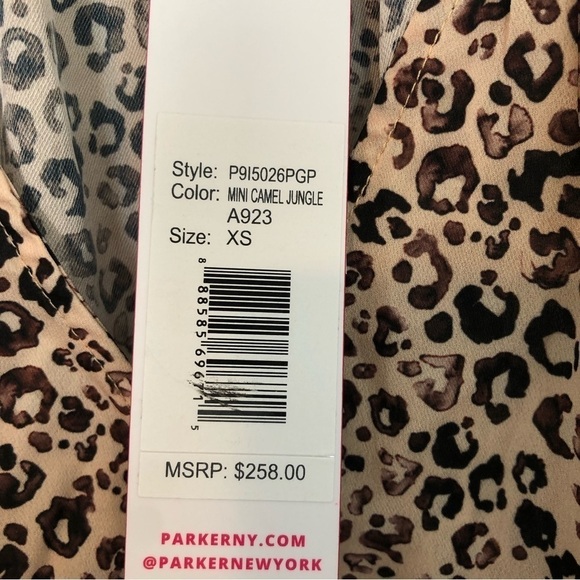 Parker Mini Camel Jungle Peasant V-Neck Peplum Blouse Brown - Picture 5 of 5